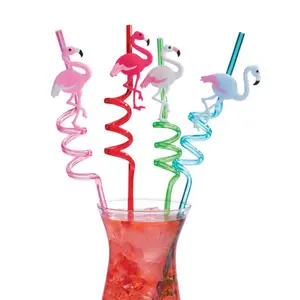 Flamingo BPA-Free Plastic Silly Straws - 12 Pc.