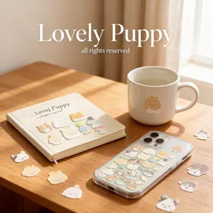 Cartoon Cute Dog Felt Stickers, High-Quality Embossed Decals for Scrapbooks, Notebooks, Phone & Tablet Decorations