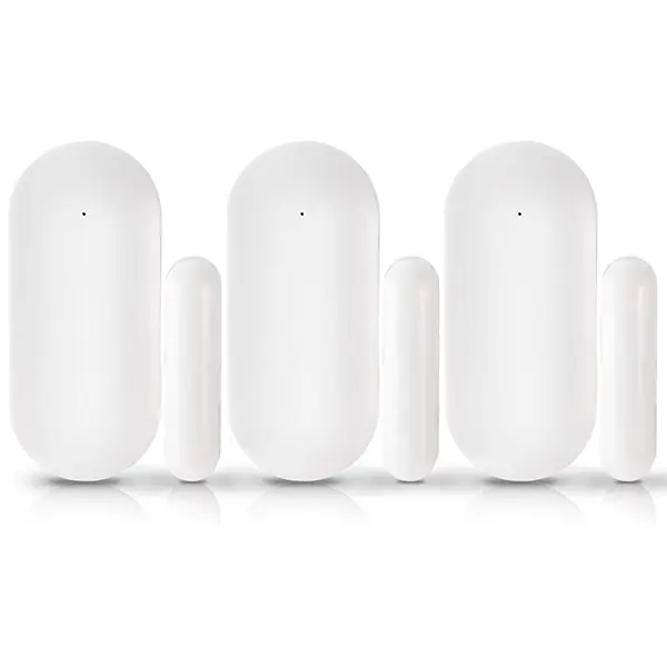 Kerui Compact Door/Window Magnetic Sensor, GSM Home Security Alarm Kit Component with Vibration Detection for Homes/Sheds (3 Set)