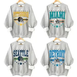 Vintage Football Team Sweatshirt, Retro Game Day Graphic Tee, Classic Sports Fan Shirt, Unisex Cotton Football Top, 90s Style