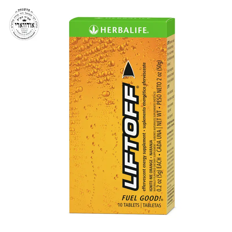 Herbalife Liftoff Ignite Me Orange Effervescent 10 Tablets – Orange Flavor with B Vitamins, Vitamin C & Panax Ginseng