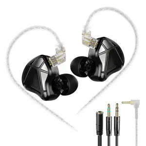 KZ Axas FPS Gaming Earphones, Clear Footstep Sound, Wired IEM Headset – Includes Free 2-in-1 Adapter (nomic) Earbud Cable Audio
