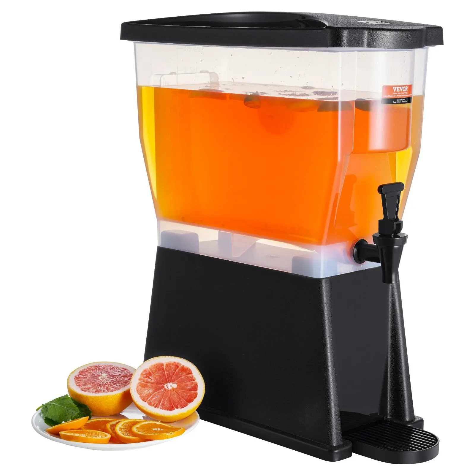 LIKESHOPPE 3-Gallon Plastic Beverage Dispenser with Stand, Spigot, Lid, Drip Tray – Ideal for Kitchens, Restaurants, Hotels