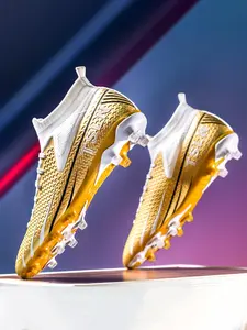 Men's Colorblock Lace Up Football Shoes, Non-slip & Lightweight Football Cleats, Spiky Football Shoes for Adults