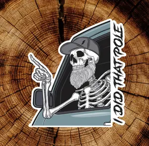 Lineman “I did that Pole” Sticker - Electrical Workers Sticker, LINEMAN Hard Hat Sticker.