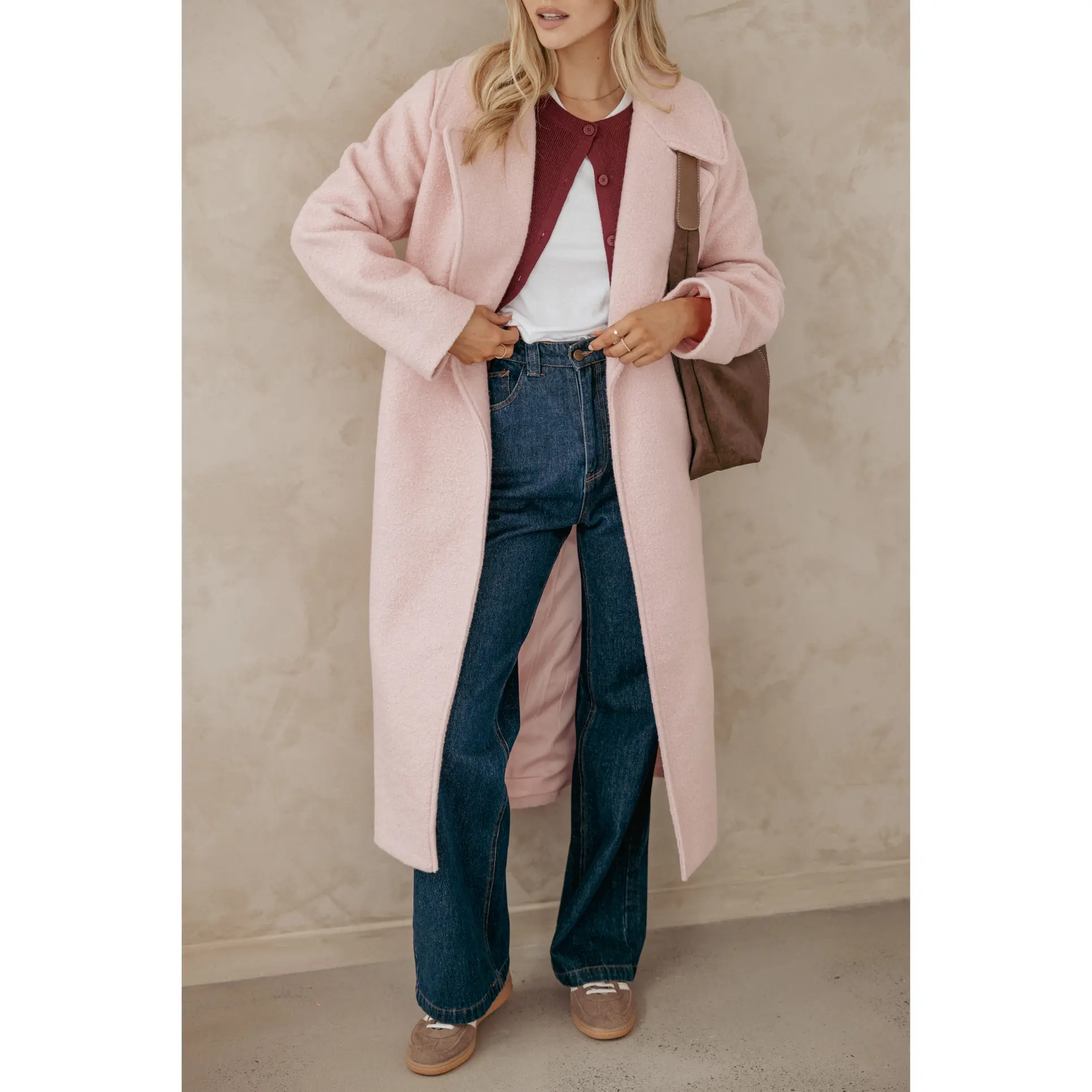 Jazzie Boucle Coat - Baby Pink