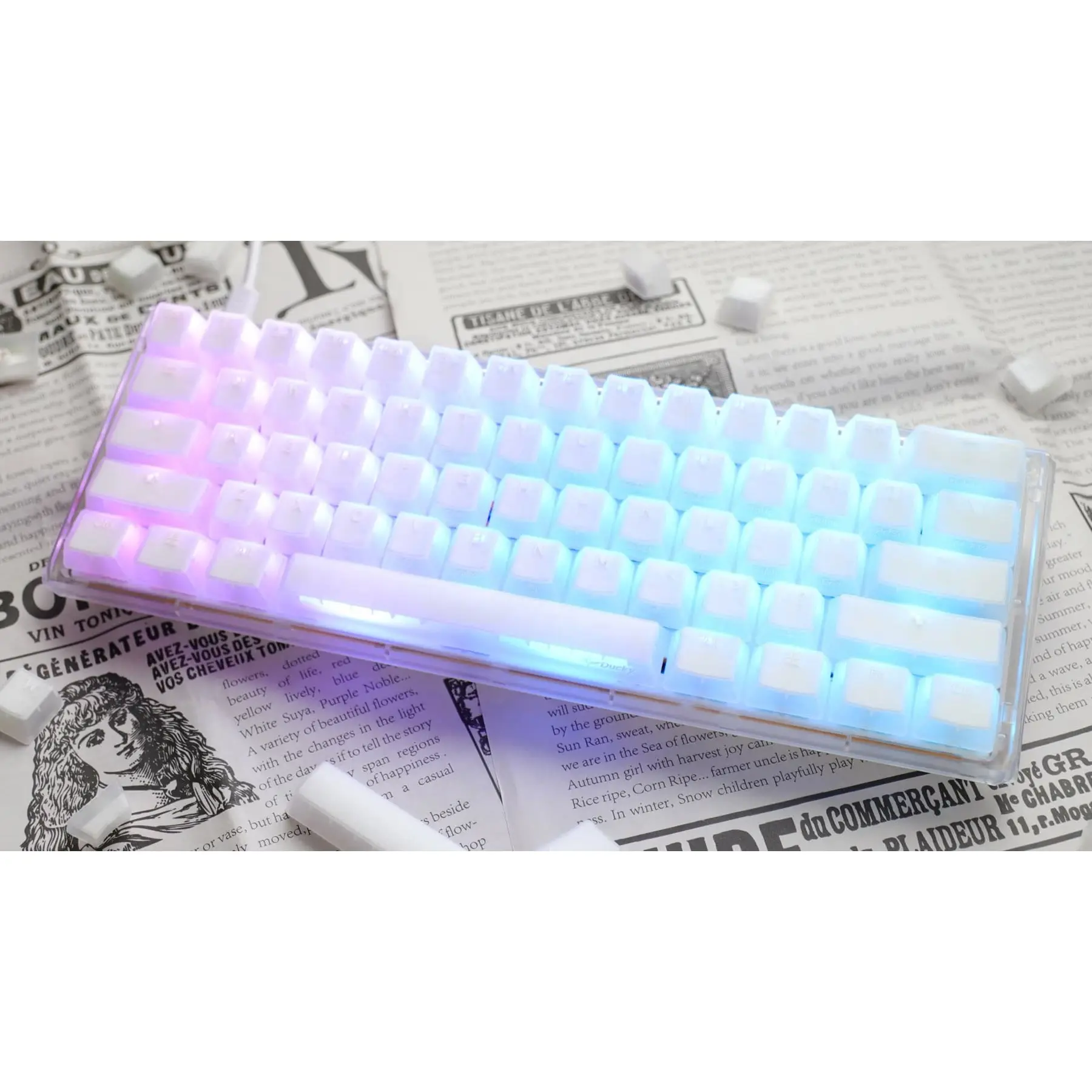 Ducky One 3 Mini 60% RGB Mechanical Keyboard Cherry MX Red Hotswap Used