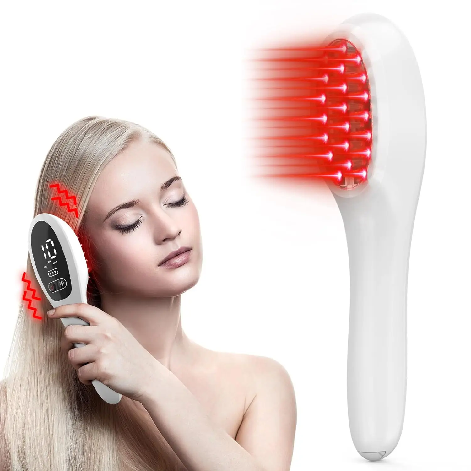 KTS Laser Hair Growth Comb - Low Level LLLT Scalp Stimulator, Electric Scalp Massager for Men & Women, All Skin Types, Efficient & Lightweight Handheld, 3-4 Sessions/Week Frontal Hair Growth Treatment, Gifting Option with Money Back Guarantee, Gifts For M