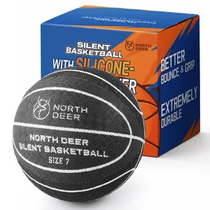 【NEW】Northdeer Silent Basketball Size 7 no shed, Indoor Basketball with Fabric Cover, 1:1 Real Match Silicone-Coated Quiet Ball, Upgraded Material for Realistic Grip & Higher Bounce, summervibes