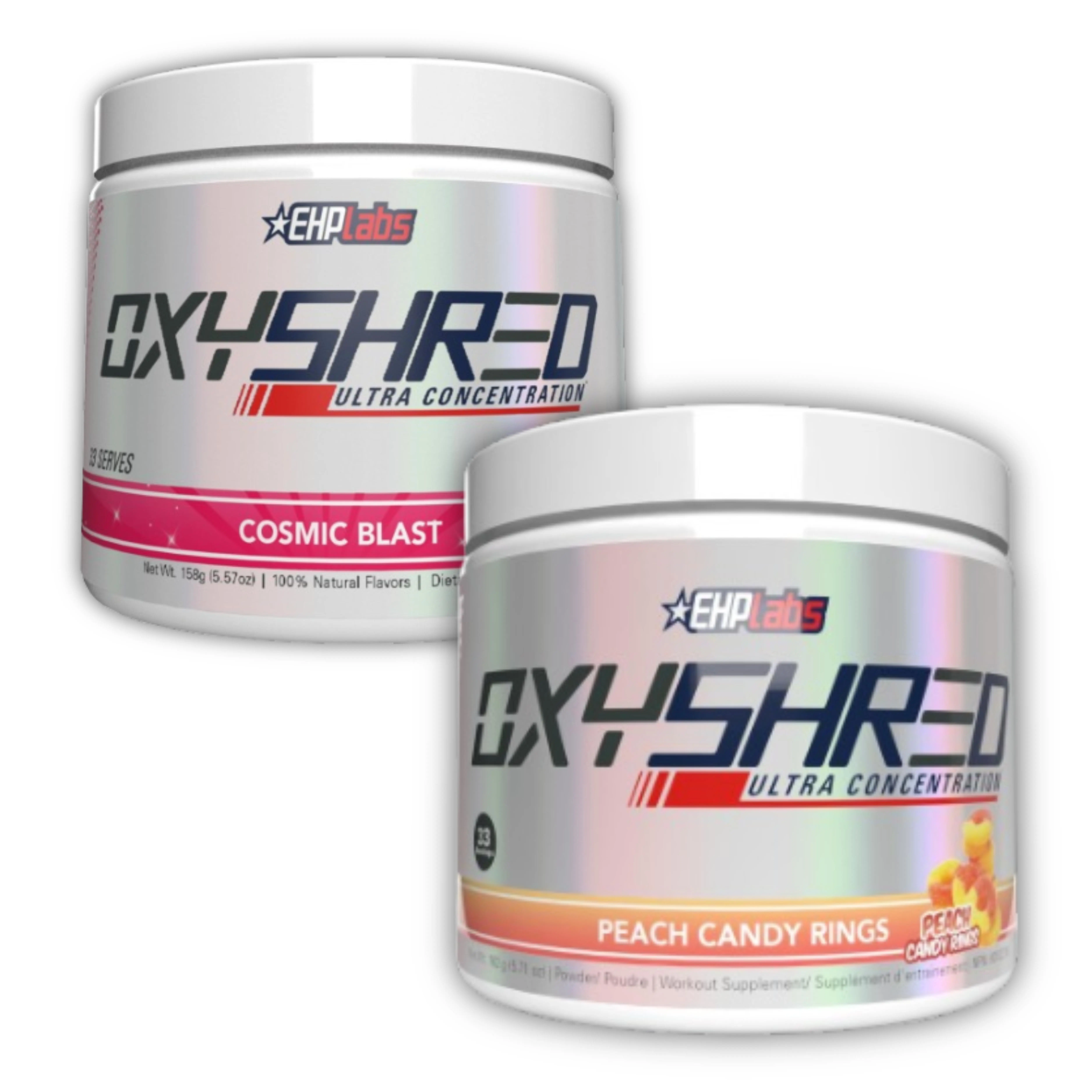 OxyShred Ultra Energy Powder Twin Pack | 2 x 33 Serves | 150mg Caffeine Pre-Workout | Sugar Free Energy & Focus | High-Performance Training Combo