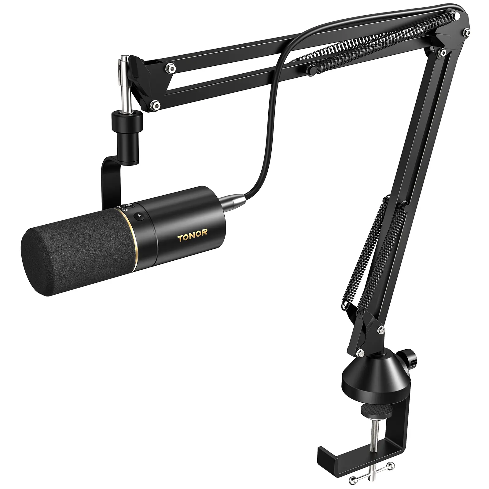 TONOR TD510+ Wired Dynamic Studio Mic, USB/XLR Output Adapts to Setups, with Boom Arm, 3.5mm Headphone Jack, Cardioid Audio Mic for Podcast, PC & Laptop Recording, Usb Or Xlr Output Adapts To Setups