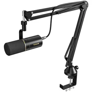 TONOR TD510+ Dynamic Microphone, USB/XLR  Microfono with Boom Arm for Podcast, Recording, Streaming & Gaming, Cardioid Mic with 3.5mm Headphones Jack
