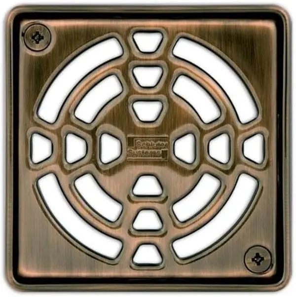 Schluter KERDI-DRAIN - 4" Square Shape - Grate Kit - Oil Rubbed Bronze Steel