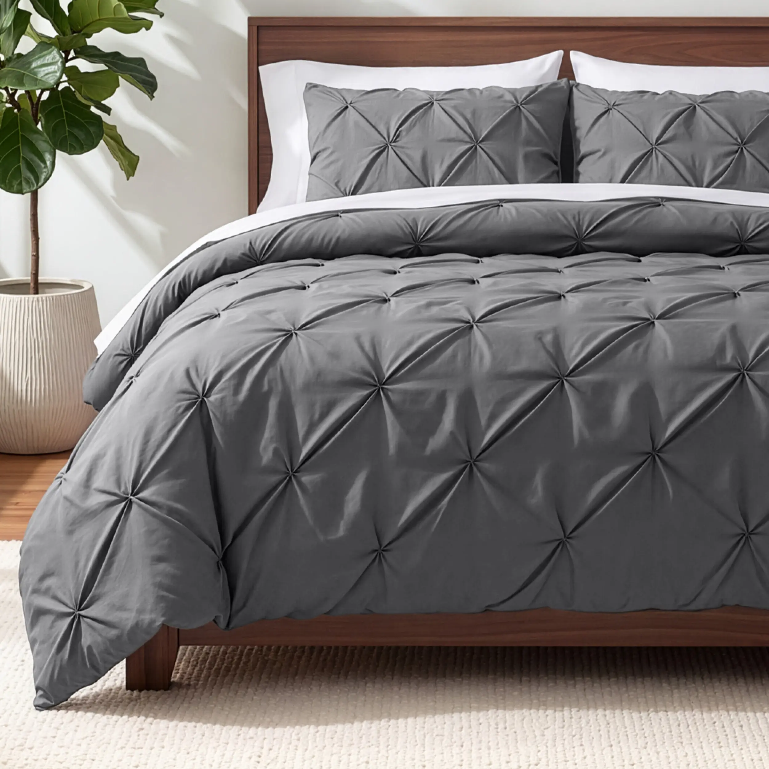 Bare Home Pintuck Bed Comforter Set, All Season Bedding Set for Bedroom Use, Bed Sets