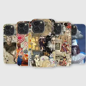 Pierrot Circus Phone Case Vintage Clown Theatre Phone Cover for iPhone 17 Pro Max 16 15 14 13 12 11 X 8 Plus Samsung S25 Ultra S24 S23 FE