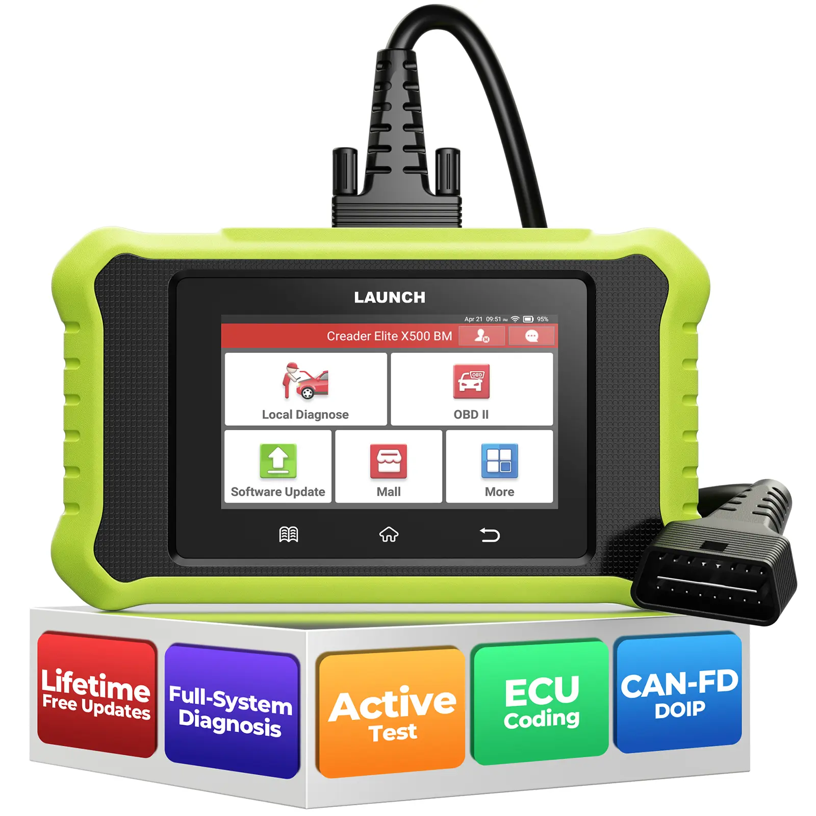 LAUNCH Creader Elite X500 OBD2 Scanner, Full System Bi-Directional Scan Tool, Code Reader with All Free Reset Services, ECU Coding, Auto VIN, Lifetime Free Update, Full System Scan
