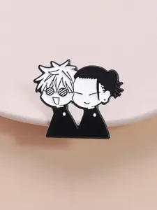 1 Piece Jujutsu Kaisen Five Summer Cp Classic Badge, Q Version Embrace Sunglasses Round Head Theme Pin, Ideal for Cp Fans & Minimalists