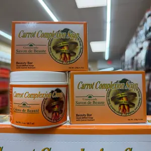 Countryside Carrot Complexion Set of 3 - 1 Cream 3oz/88.7ml & 2 Soaps 125g Each with Carrot Extract for All Skin Types Natural Daily Care Routine