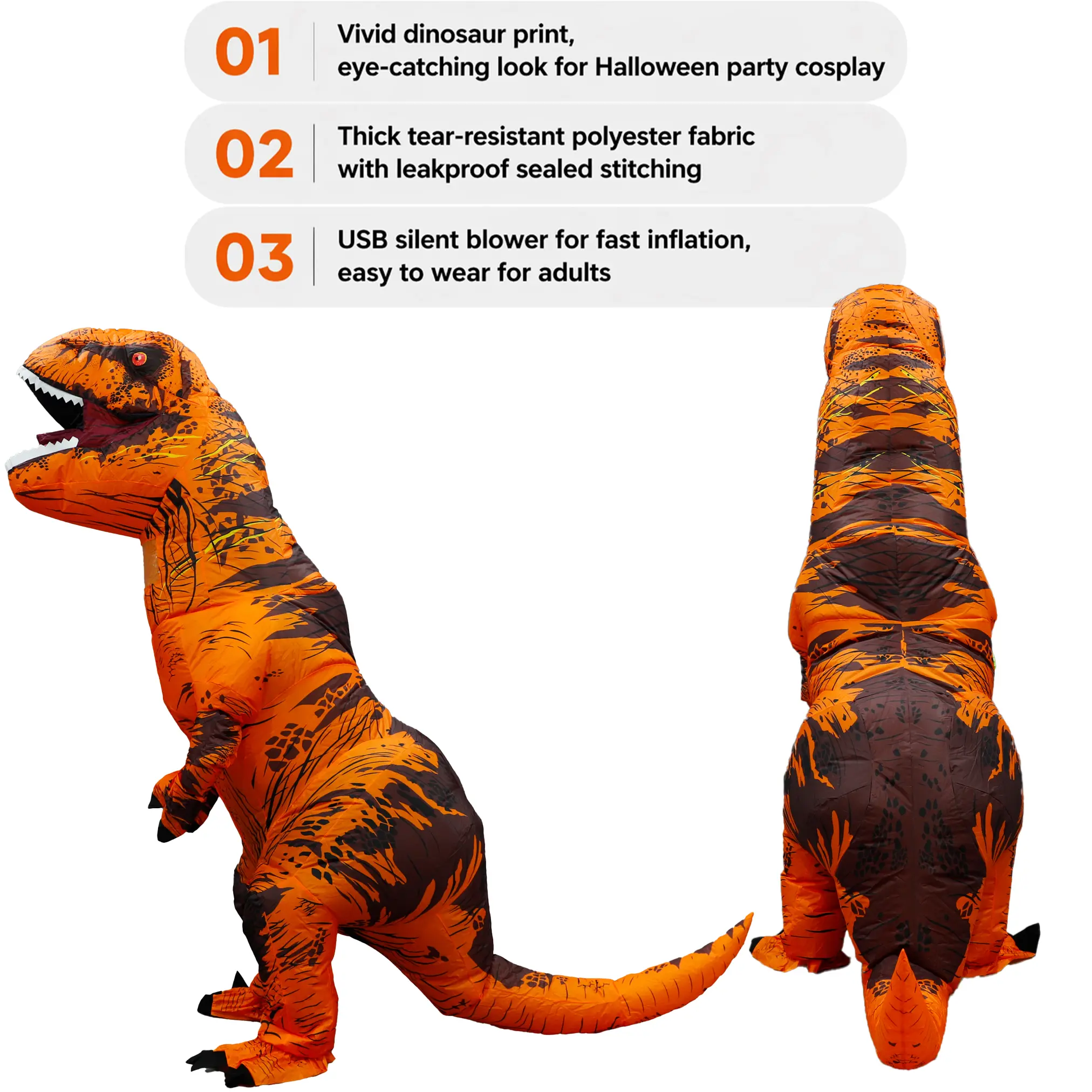 Adult T-Rex Inflatable Cosplay Suit, Full Body Waterproof Polyester Menswear for Halloween and a Funny Party, T-Rex Print, Clothes, Blow Up Costumes, Dino Suit, Polyester Clothes, Costume Ideas, Halloween Ideas, All Seasons