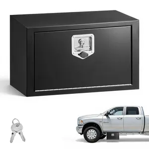 VEVOR Underbody Truck Tool Box, Summervibes,Summervibes, 24 x 12 x 14 Inch Heavy Duty Steel Trailer Storage Box with Lock & Keys, Waterproof Trailer Storage Organizer Under Body Chest with T-Handle for Truck, Van, SUV, Black