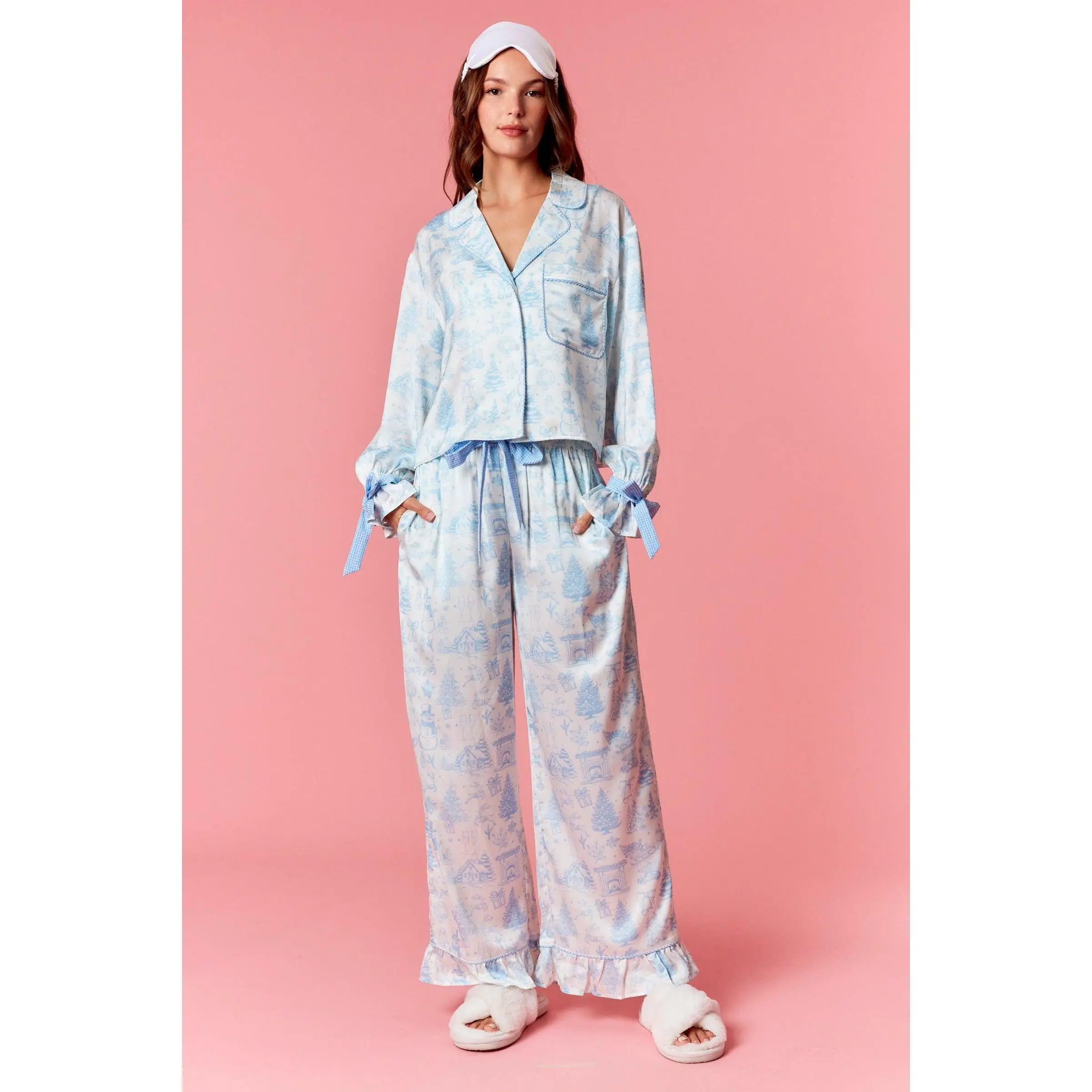 Christmas Satin Gingham Pajama Set