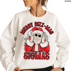 Merry Rizz Mas Sigmas Santa Funny Christmas Sweatshirt, Funny Santa Claus Sweatshirt, Funny Teenager Xmas Rizz Future is Bright