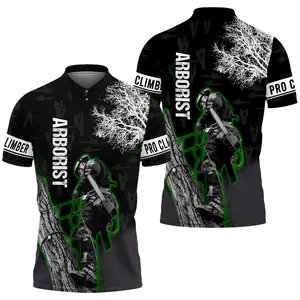 Arborist Custom Polo Shirt – Personalized Tree Climber Workwear for Men, 3D Print Logger Uniform, Outdoor Tree Service Gift Shirt