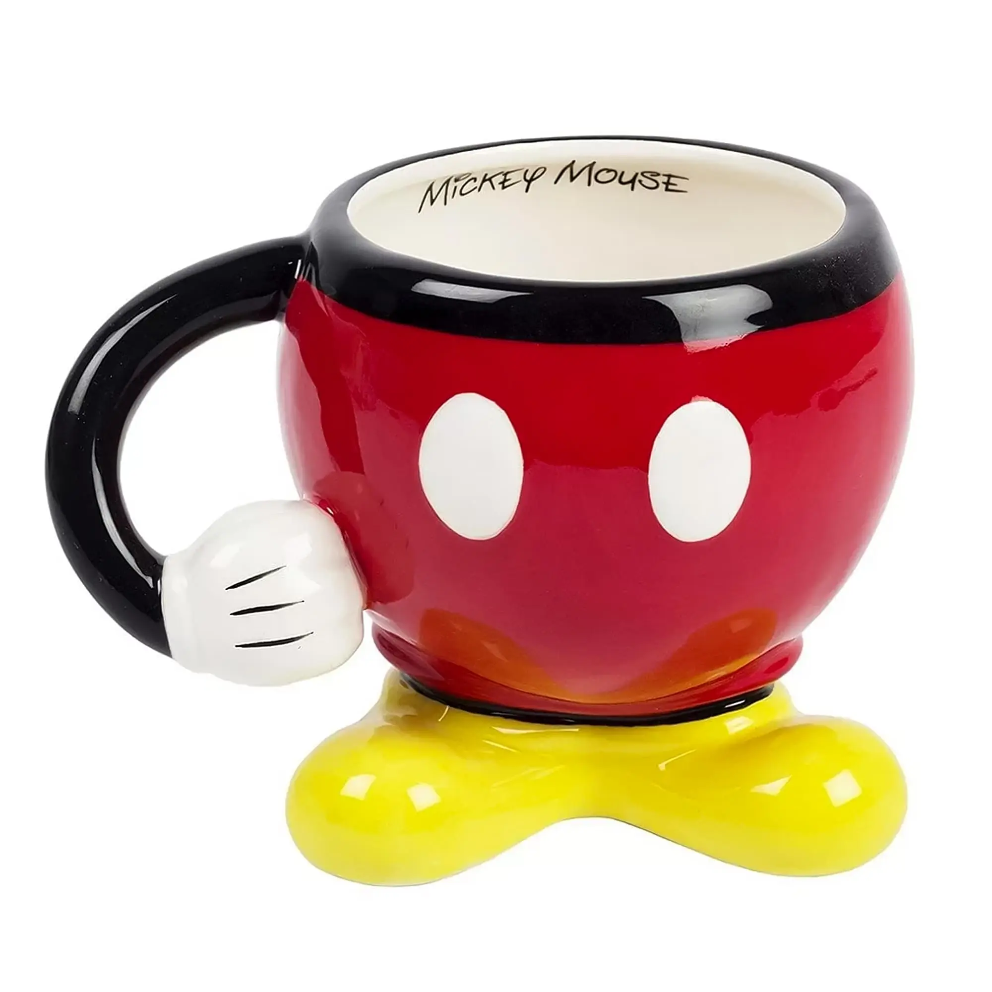 Disney Mickey Mouse Red Molded Mug with Arm, Stylish Drinkware Cup, Washable for Daily Drink Use