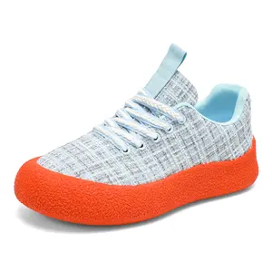 Men's Knit Comfort Sneakers Breathable Woven Upper Foam Cushion Sole Color-Block Design Rope Lace Style for Streetwear and Daily Walking