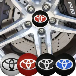 4pcs 56mm Car Styling Wheel Hub Center Caps Stickers Badge Emblem Decoration Decal For Toyota C-hr Corolla Camry Rav4 Yaris Avensis Hilux Auris Prius GR Racing Sport TRD Auto Accessories