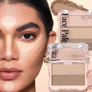 3 Color Highlighter Concealer Contour Palette, Waterproof Sweatproof Long Lasting Makeup, Quick Application for Parties Birthdays