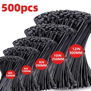 Heavy-Duty Nylon Self-Locking Cable Wire Ties (Bulk Pack) - Waterproof & Slip-Resistant in Multiple Sizes, for Indoor/Outdoor Home, Office & Garden Use
