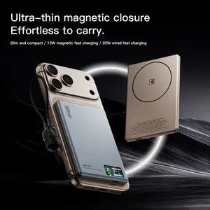 New Smart Display Screen Wireless Charging Battery for Magsafe iPhone 12-17 Mobile Backup Battery charger for Apple Watch 10 9