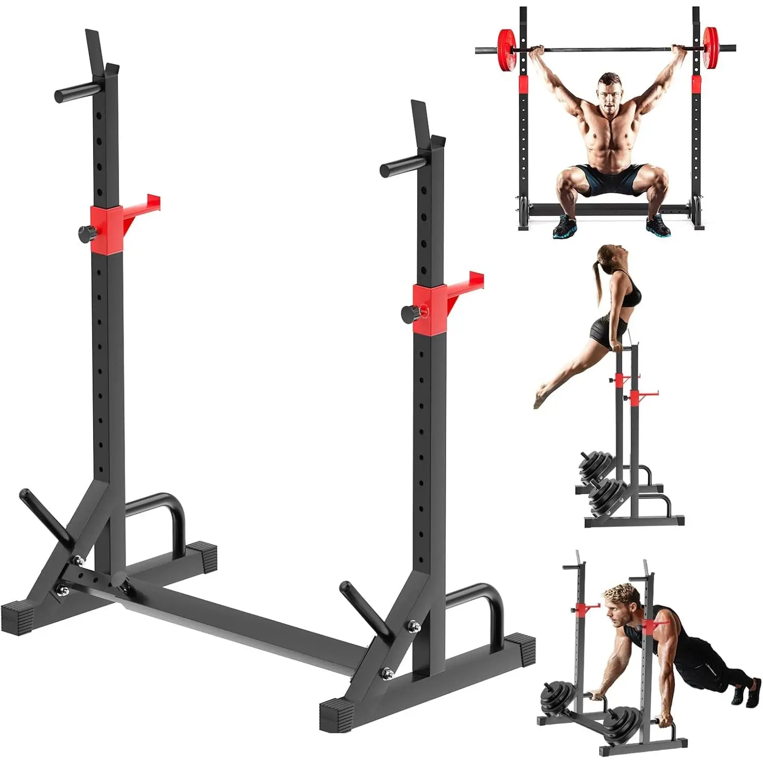 Squat Rack, Barbell Rack, Bench Press 550 LBS Max Load Adjustable Squat Rack Stand Multi-Function Weight Lifting Home Gym -  for Beginners and Professional Use