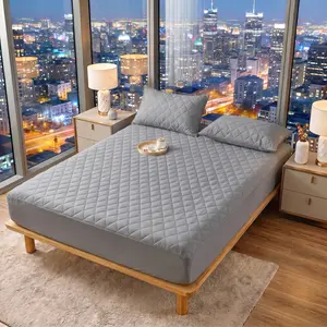 3‑Piece Waterproof Mattress Protector Set with Soft Mattress Pad,Diamond Quilted  16" Deep Pockets, Breathable Microfiber, Included Pillowcases, Machine Washable, Fits Twin, Full, Queen, King Sizes