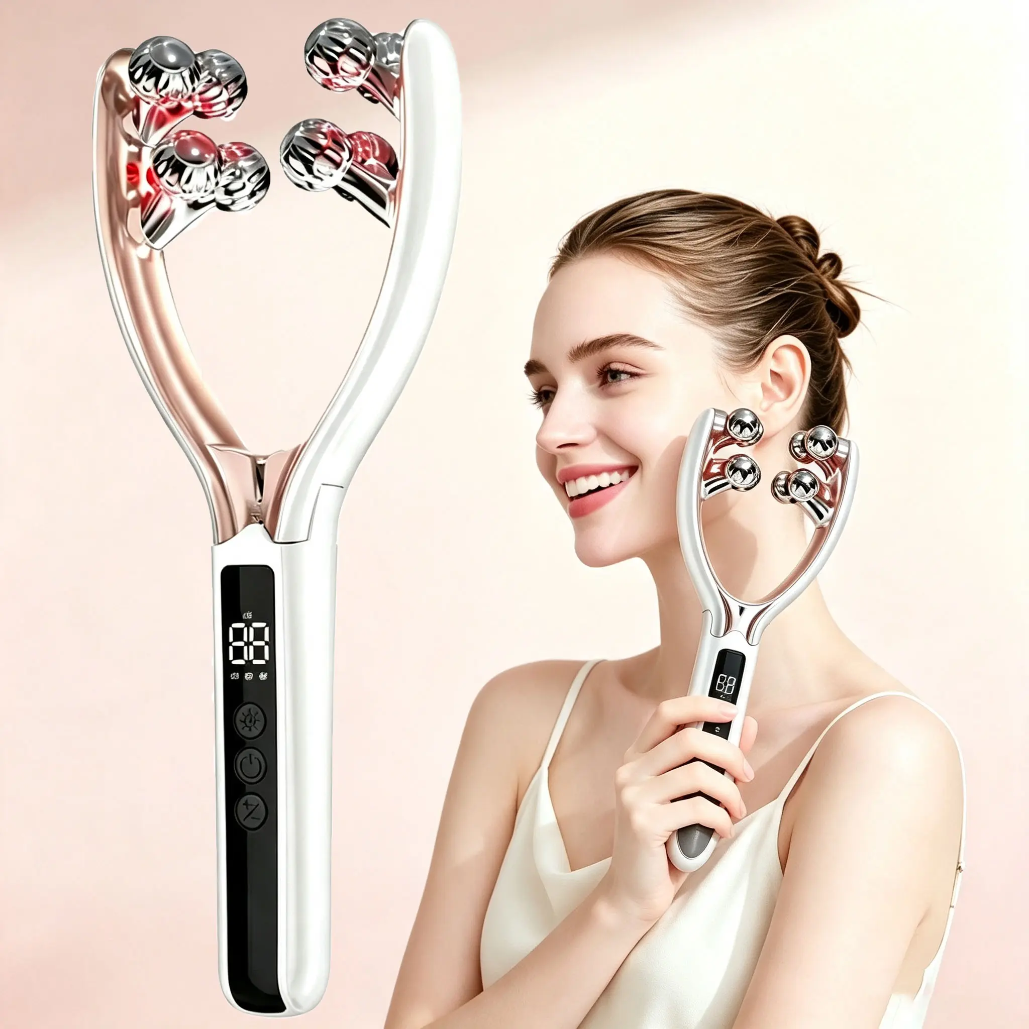 Face and Neck Massager, Cordless Facial Roller for Cheeks, Jawline and Neck, Home and Travel Skincare Tool,Beauty Care Device for Daily Skincare Routine