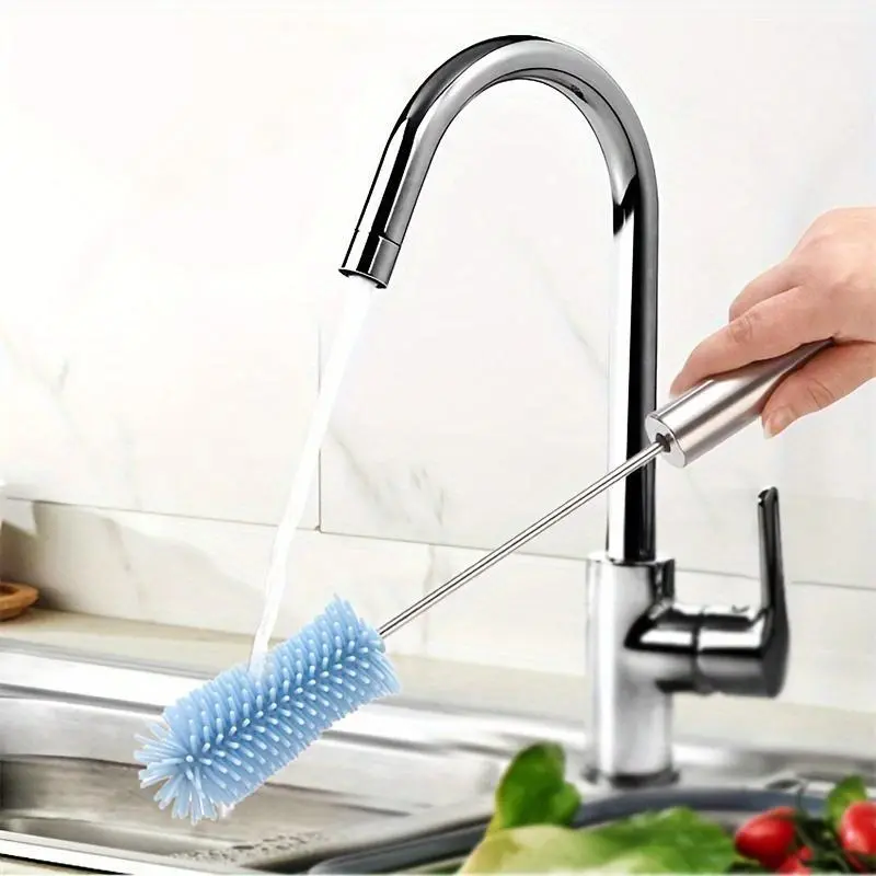 1 semi-automatic rotating cleaning brush for milk bottles, water cups, teacups - efficient and convenient home cleaning tool household cleaning tools Cleaner