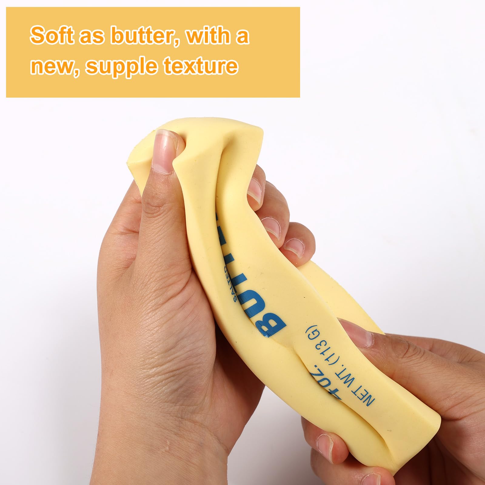Cheese butter squishy toys, 1pc Realistic PU Butter Squeeze Toy, Slow Rising Stress Relief Fidget, Kawaii Gift for Kids & Adults Office Decor