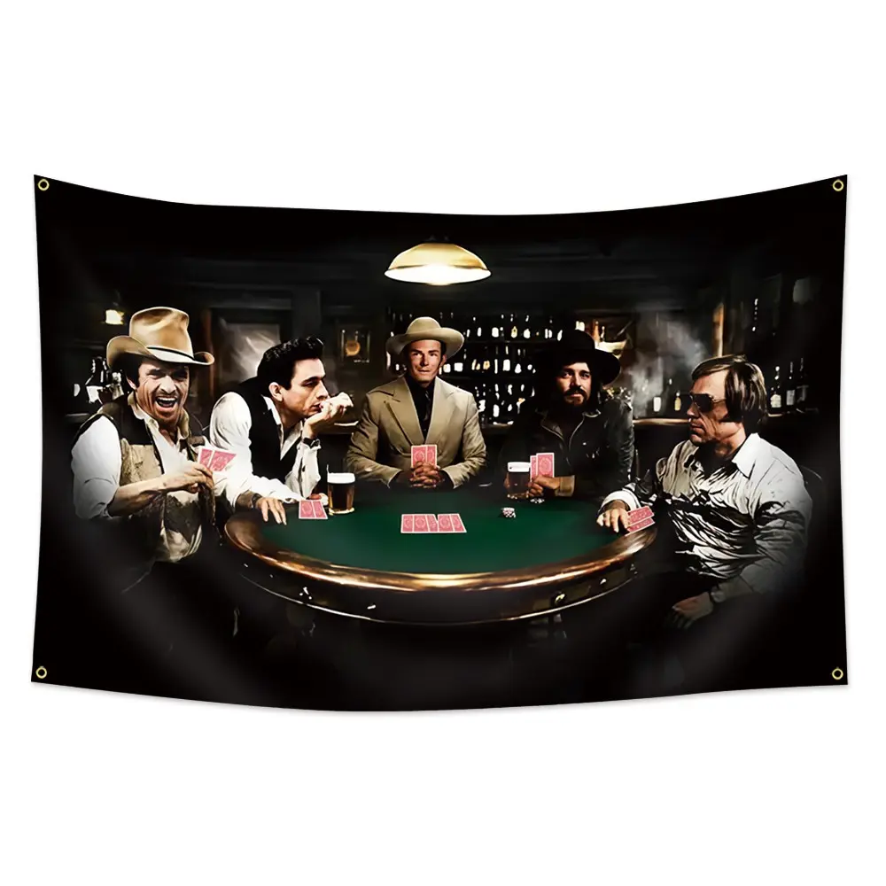 Country Legends Poker Game Wall Flag, Hanging Wall Art, Mens Country Decorative Tapestry Living Room Decoration Gift, Perfect Home Decor Accessory, Wall Hanging Tapestry