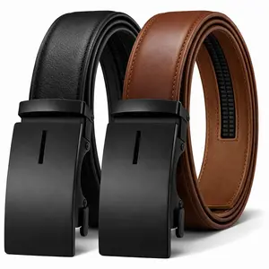Leather Ratchet Belt Men 2 Pack - Customizable Fit, Effortless Style