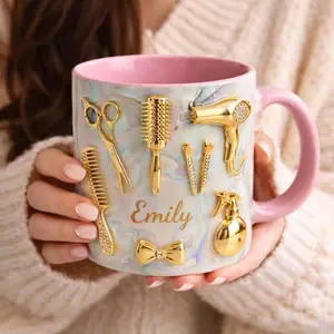 Personalized Hairstylist Mug, Hairdresser Gift with Name, Beauty Salon Coffee Mug, Stylist Tools Mug, Gift for Hair Stylist