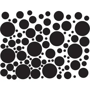 Polka Dot Wall  Decorative Art Bedroom Living Room (110 Circles) Easy Peel Black Polkadots Stickers