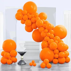 140-Piece Orange Balloon Garland Kit with Mixed Sizes for Fall, Thanksgiving, Halloween, Party Decor
