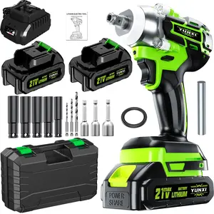 YUNXI 450N Brushless electric ipact wrench set, ergonoic grip design, suitable for car tires/trucks/household/power tools, hoe iproveent, vehicle aintenance, portable tools giveaway