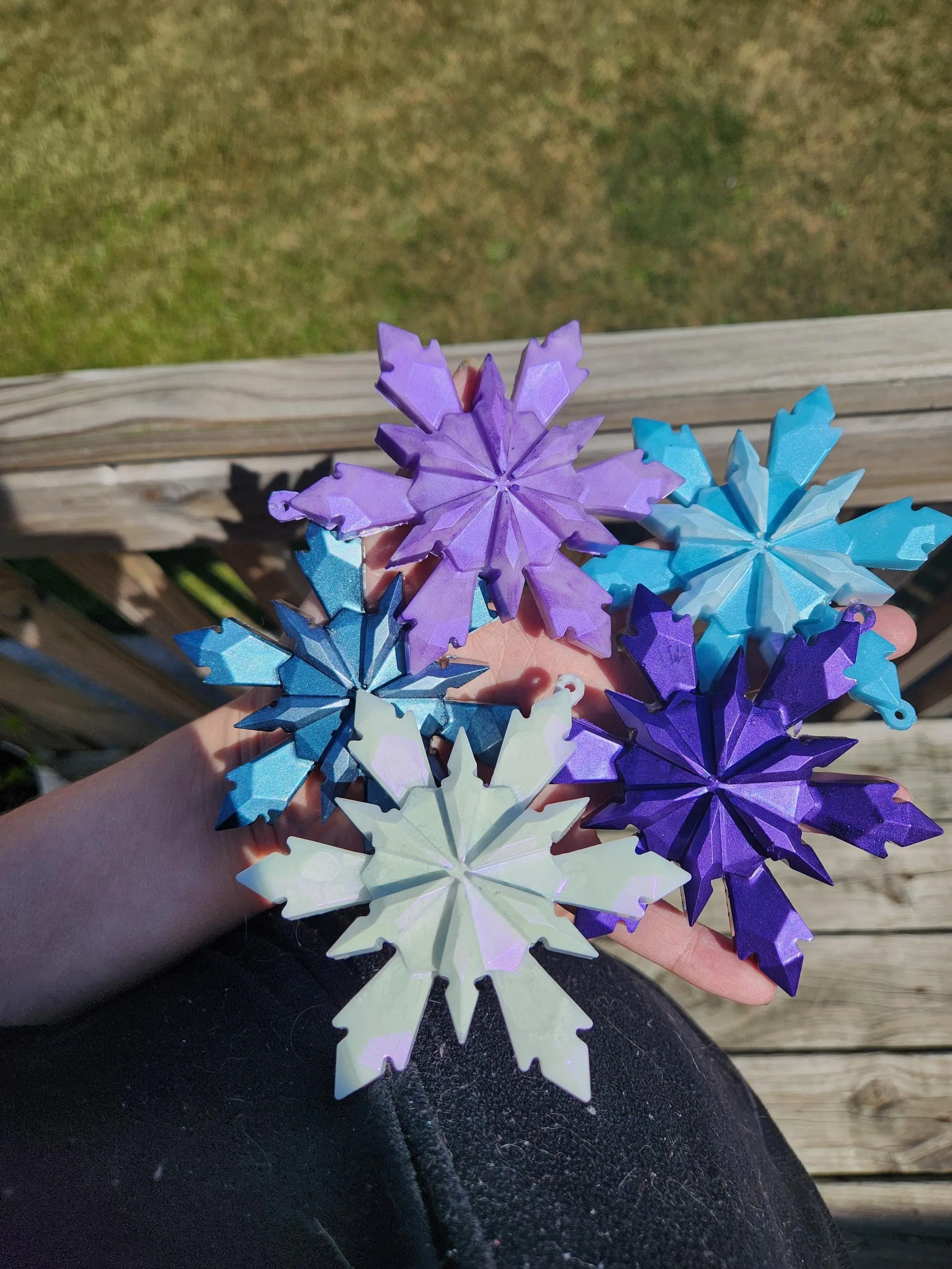 Resin snowflake ornaments(set of 5)