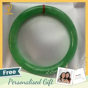 YingMart 48–65mm Jadeite Jade Green Bracelet Gift for Her Grandma Mom Feng Shui Sister Mens Grandmother