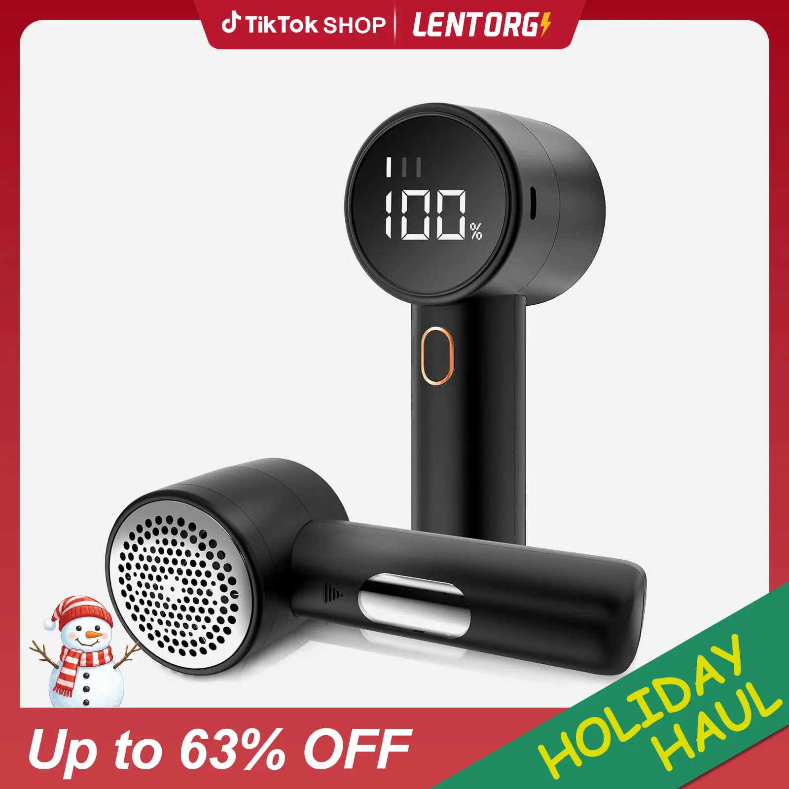 【Lentorgi】Electric fabric shaver, portable hair remover, pet home, rechargeable, lint collection container, LED digital display, 6-blade blade, safety lock, 3 speeds, 2600mAh, lasts for 1 hour, suitable for clothes, sweaters, sheets, sofa, blanket