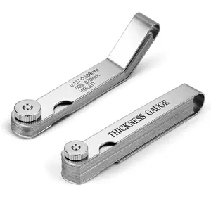 2 count Feeler Gauges Set Stainless Steel, 32 Straight & 16 Angled , Dual Marked SAE/Metric  Range Spark Plug Gap Tool, Filler Gauges Kit for Valves, Automotive, , Guitar