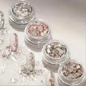 Glitter Nail Art Decoration, 4 Counts/set Colorful Shimmering Translucent Glitter Nail Glitter Powder, DIY Nail Art Decoration for Women & Girls