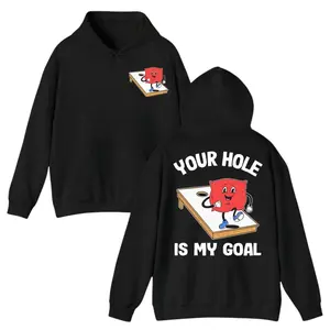 Your H*le Is My Goal Hoodie, Funny Corn Hole Bean Bag Sarcastic Cornhole Hoodie for Men & Women, Playful Game Night Graphic Top, Adult Humor Gift, Trendy Christmas Gift for Cornhole Fans